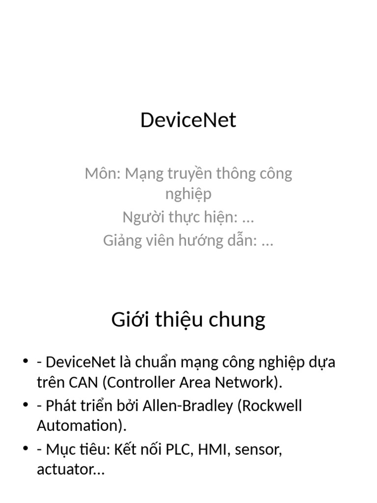 DeviceNet Presentation | PDF