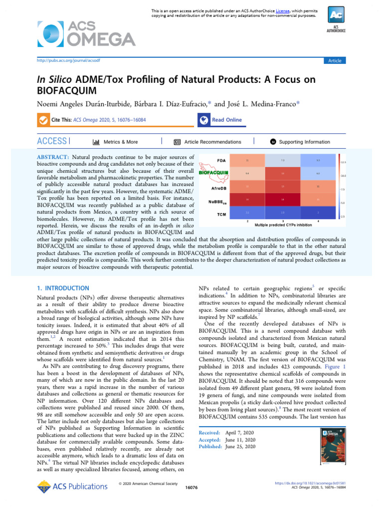 In Silico ADME/Tox of BIOFACQUIM Compounds | PDF | Pharmaceutical ...