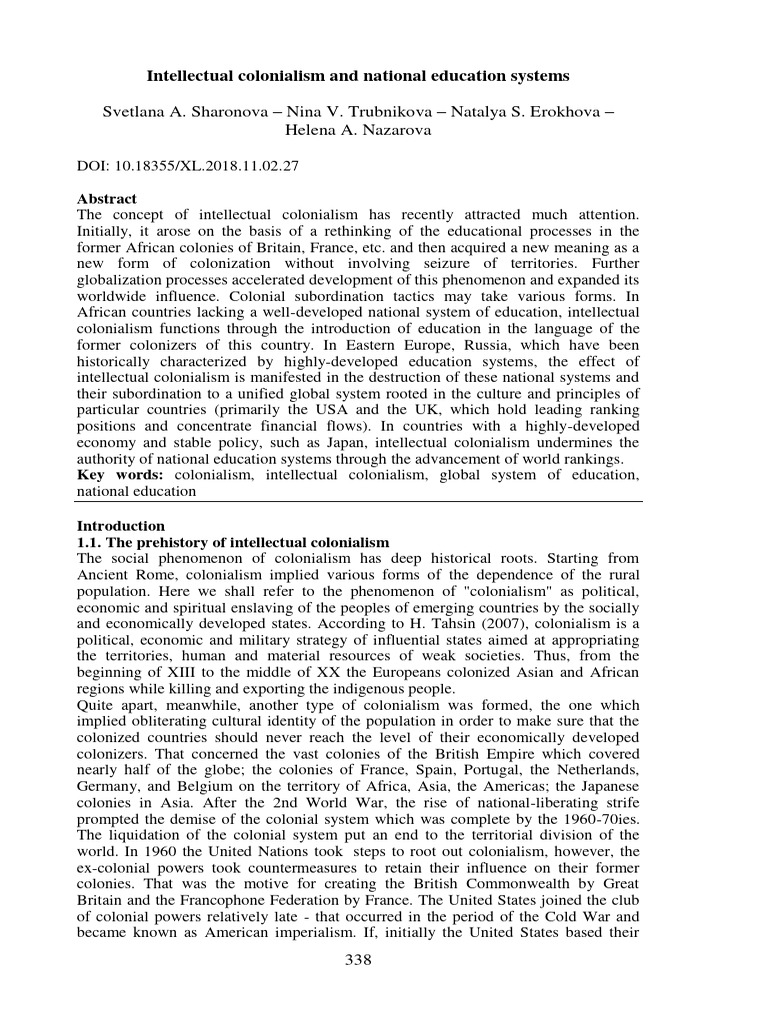 Intellectual Colonialism and National Ed | PDF | Imperialism | Colonialism