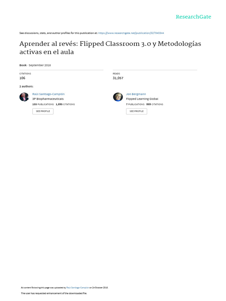 Flipped Classroom 3.0 y Aprendizaje Activo | PDF | Aprendizaje | Enseñando