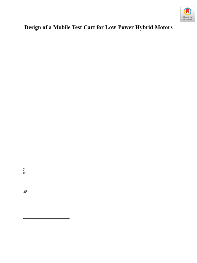 Design of A Mobile Test Cart For Low-Power Hybrid Motors | PDF | Gases ...