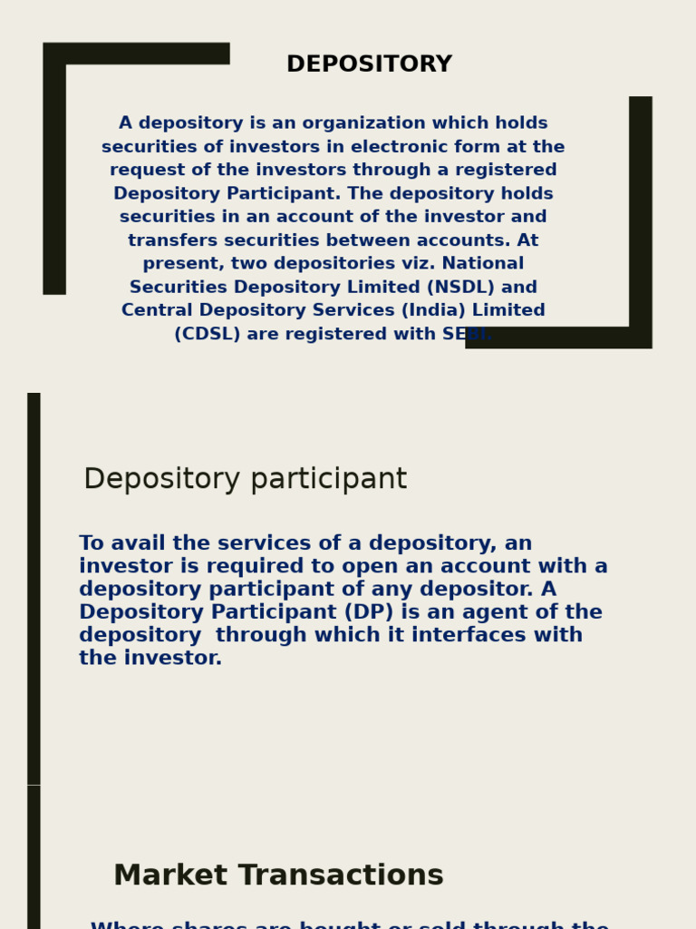 Understanding Depositories and DPs | PDF