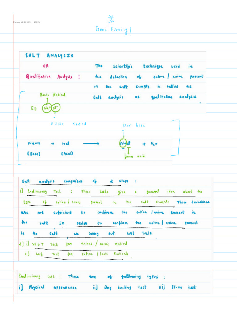 Salt Analysis 1 | PDF