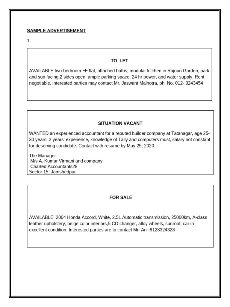 Classified Ads: Rentals, Jobs, Sales, and More | PDF | Hygiene | Waste ...