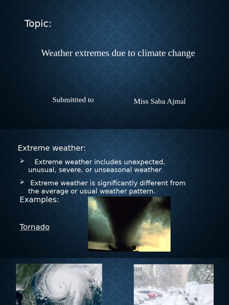 Impact of Climate Change on Extreme Weather | PDF | Extreme Weather ...