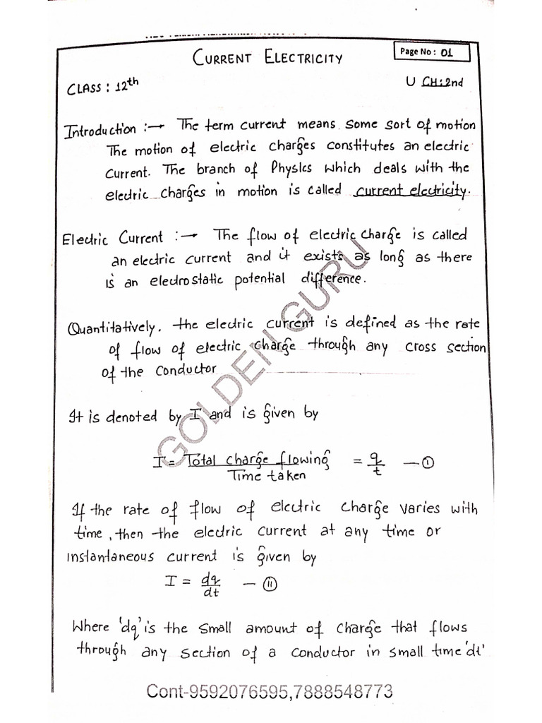 Current Electricity 2 (A, B) 12 Physics | PDF