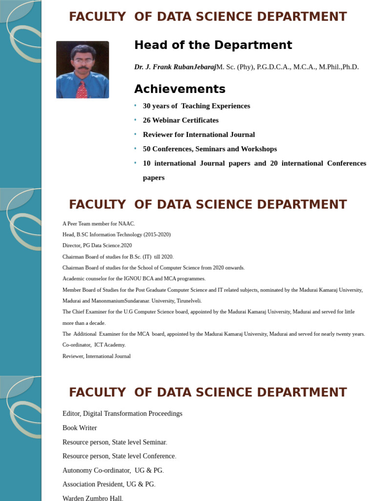 Data Science Faculty Achievements Overview | PDF | Science