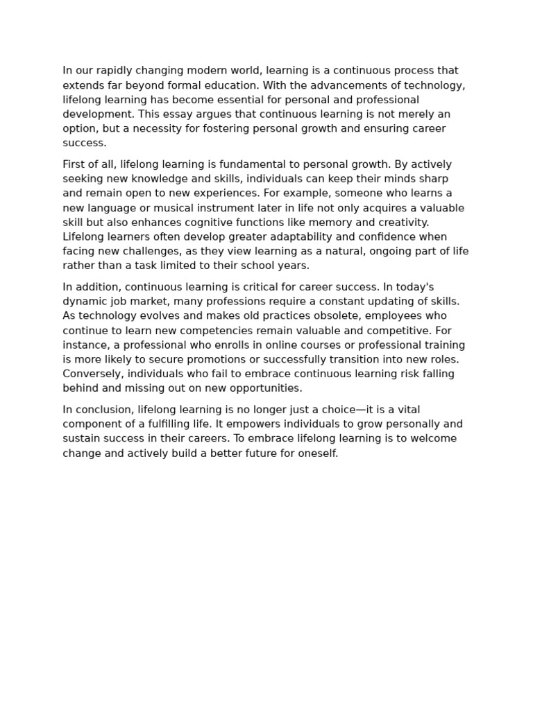 Lifelong Learning | PDF