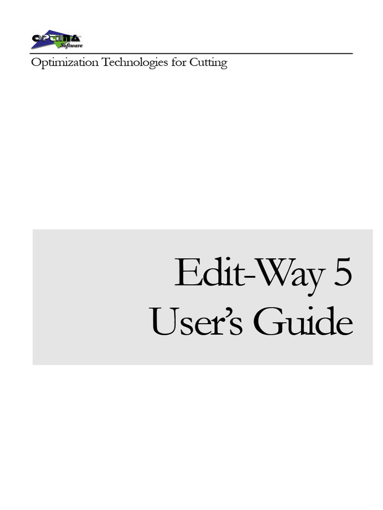 User Guide for Edit-Way Optimization | PDF | Computer File | Operating ...