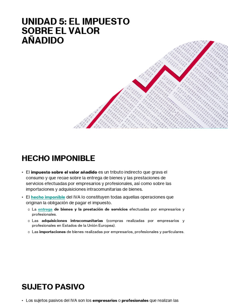 Unidad 5 | PDF | Impuestos | Impuesto al valor agregado