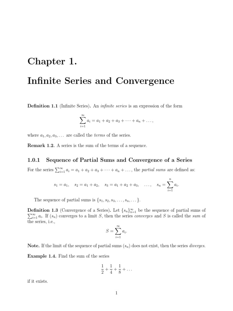 Infinite Series: Convergence Explained | PDF | Series (Mathematics ...