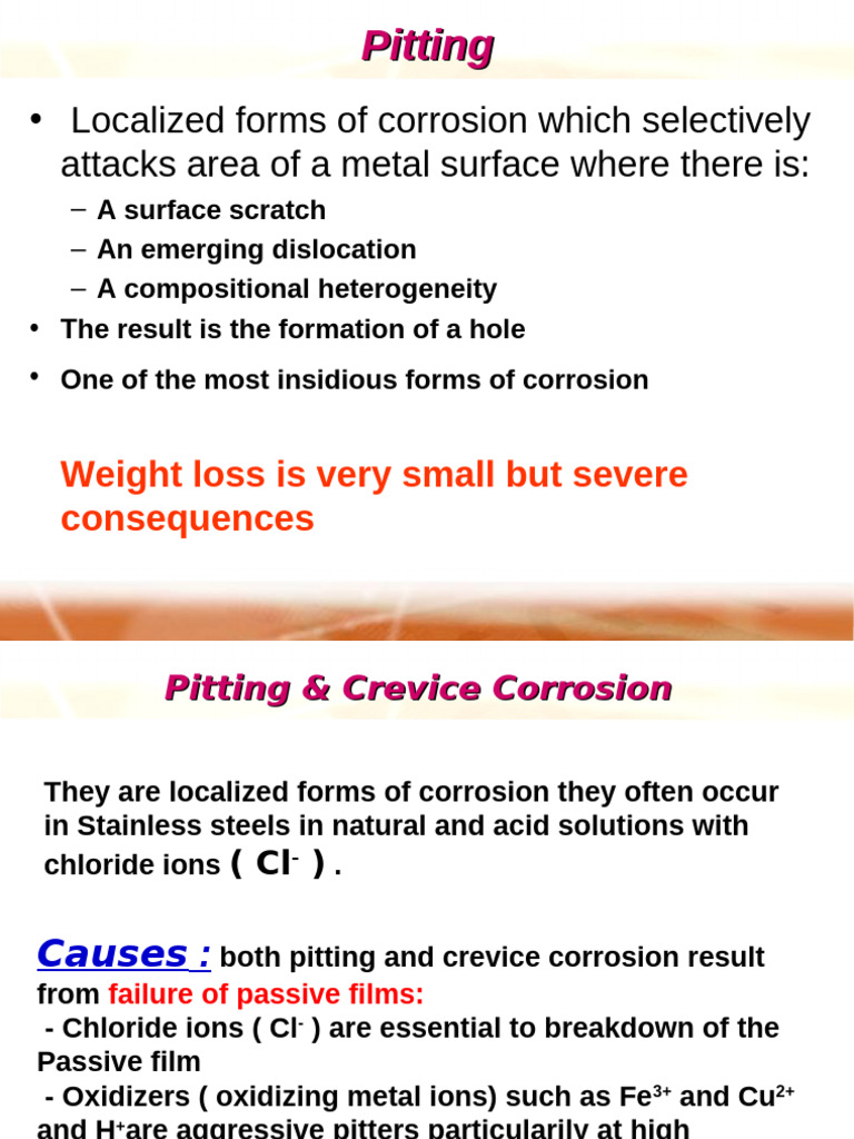 Types of Pitting Corrosion Explained | PDF | Corrosion | Electrochemistry