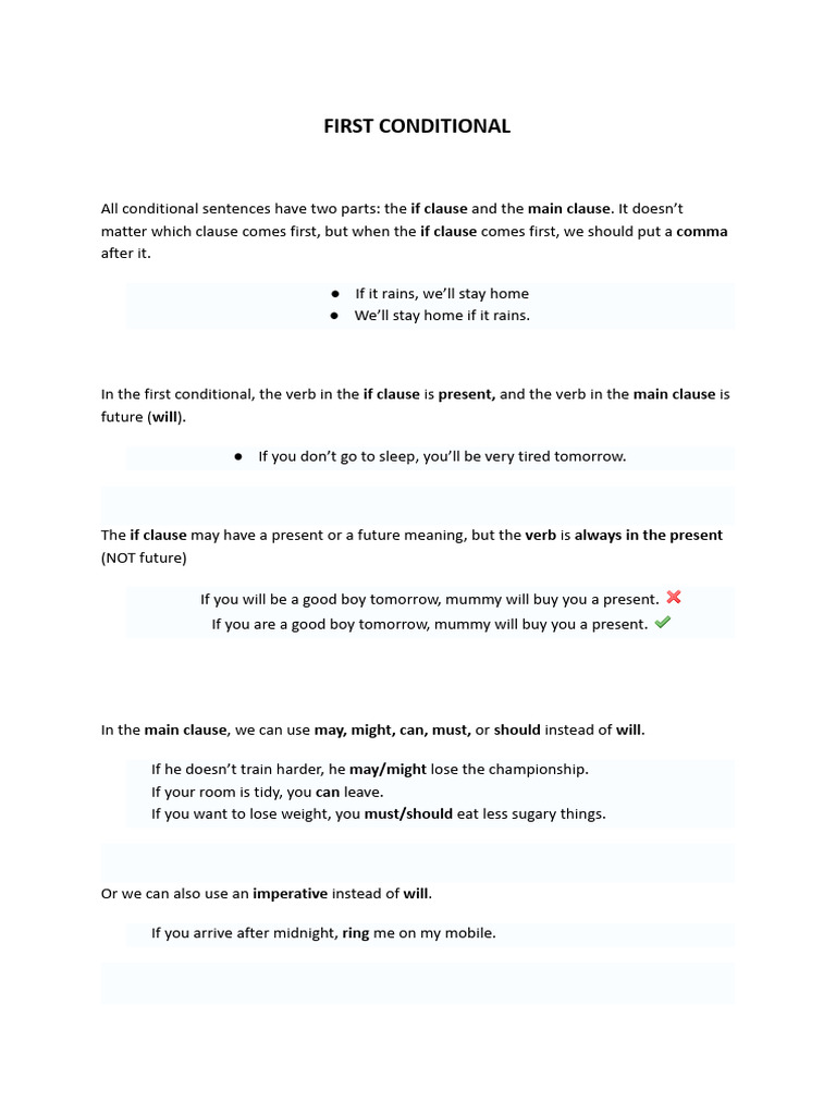 Understanding First Conditional Sentences | PDF