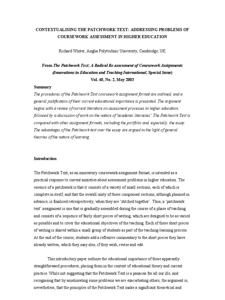 Understanding Patchwork Assessment | PDF | Educational Assessment | Essays