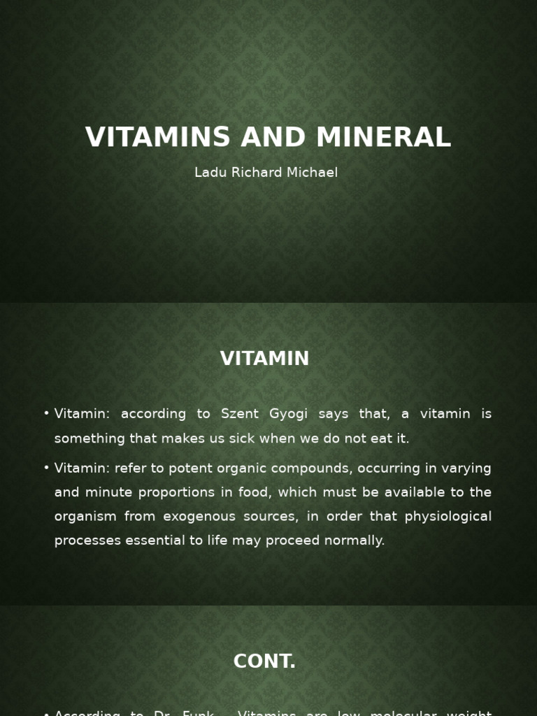 Essential Vitamins and Minerals Guide | PDF | Vitamin | Nutrients