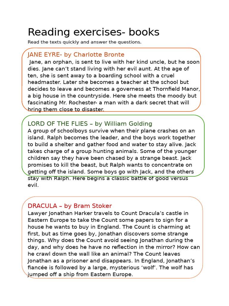 Reading Exercises | PDF