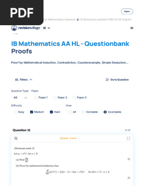 IB Mathematics AA HL Questionbank - Proofs1 | PDF | Mathematical
