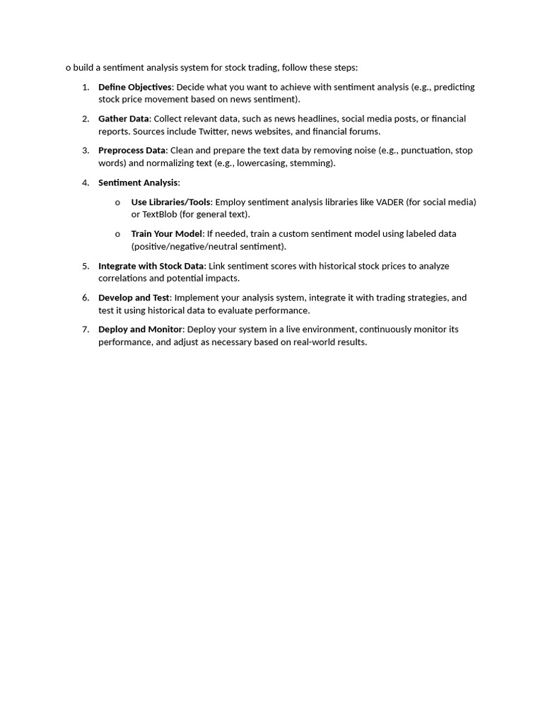Stock Trading Sentiment Analysis Guide | PDF