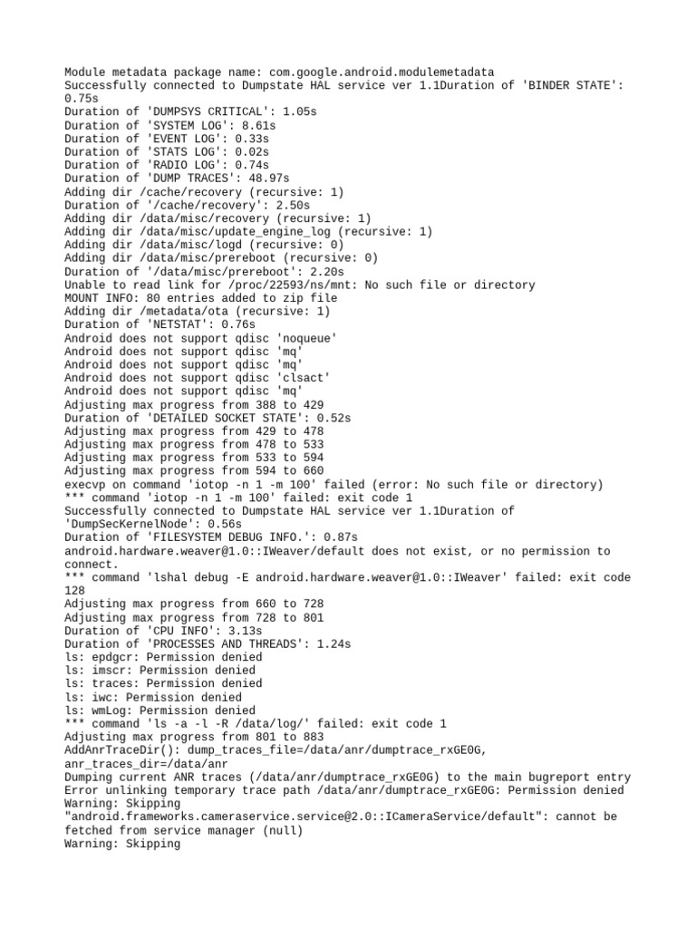 Dumpstate 2025 08 27 18 53 44 Dumpstate - Log 23402 | PDF | Operating ...