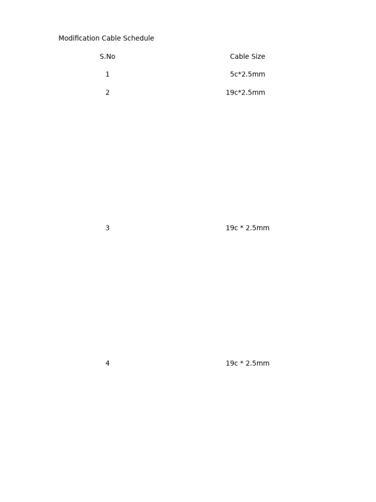 Cable Schedule for Isolator Operations | PDF
