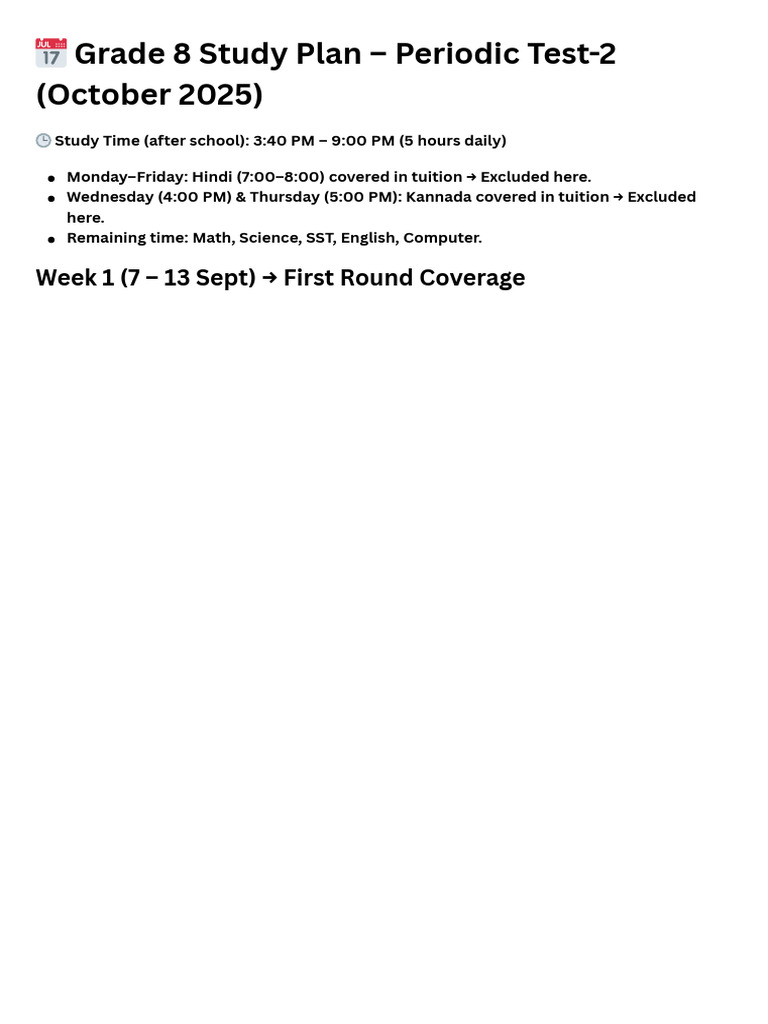 Grade 8 Study Plan for Periodic Test 2 | PDF | Linguistics