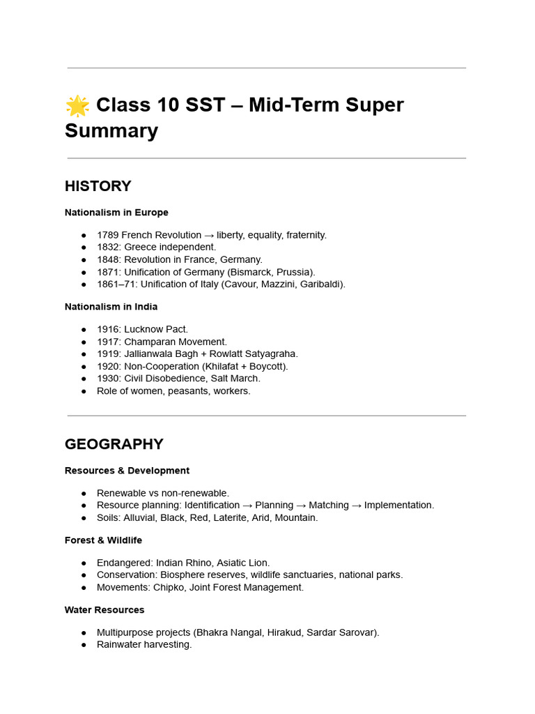 Class 10 SST Mid-Term Study Guide | PDF | Gujarat | Agriculture