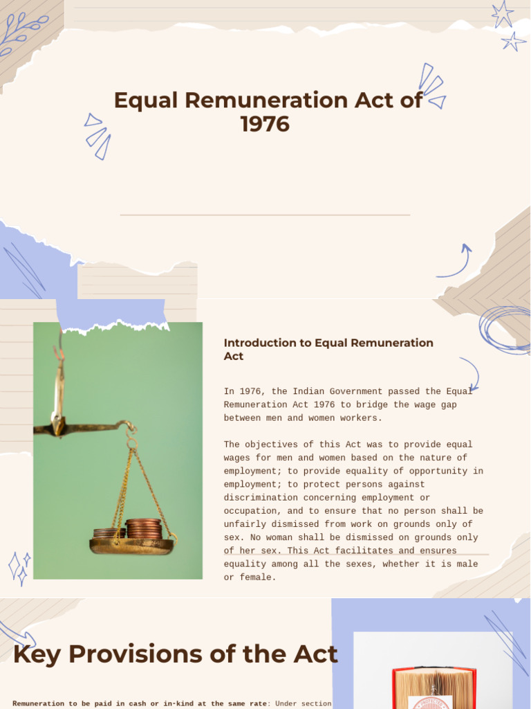 Equal Remuneration Act Overview 1976 | PDF | Equal Pay For Equal Work ...