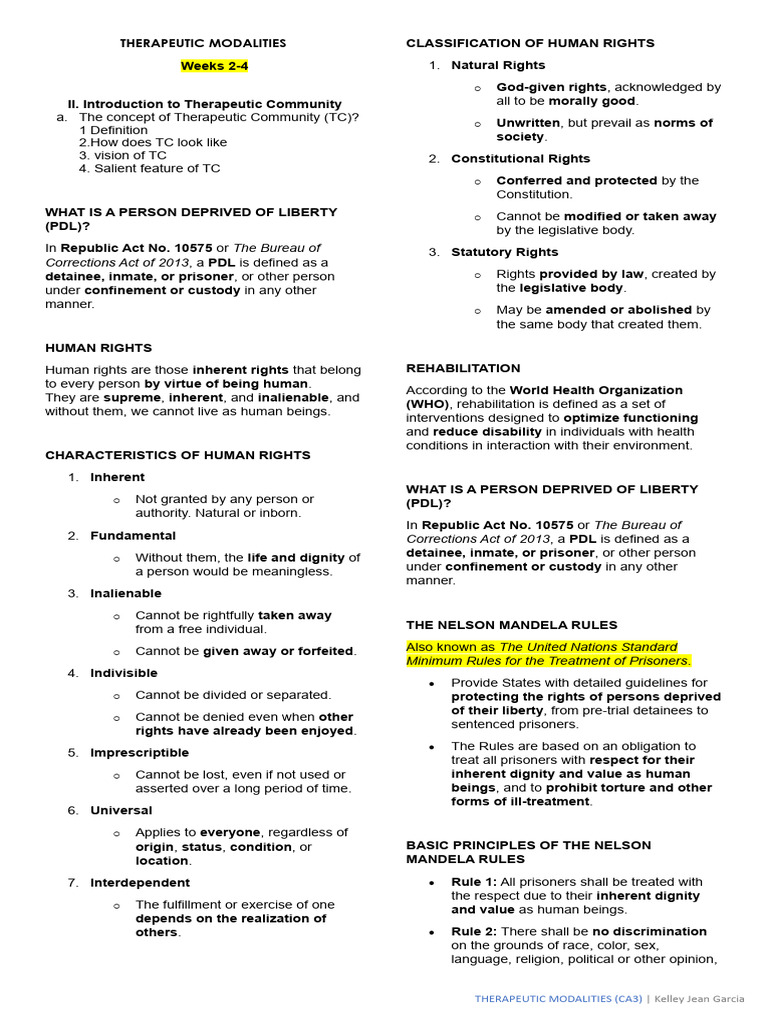 Therapeutic Modalities | PDF | Rehabilitation (Penology) | Prison