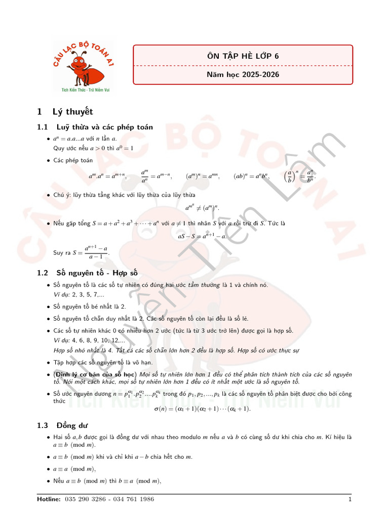 On Tap He Lop 6 | PDF