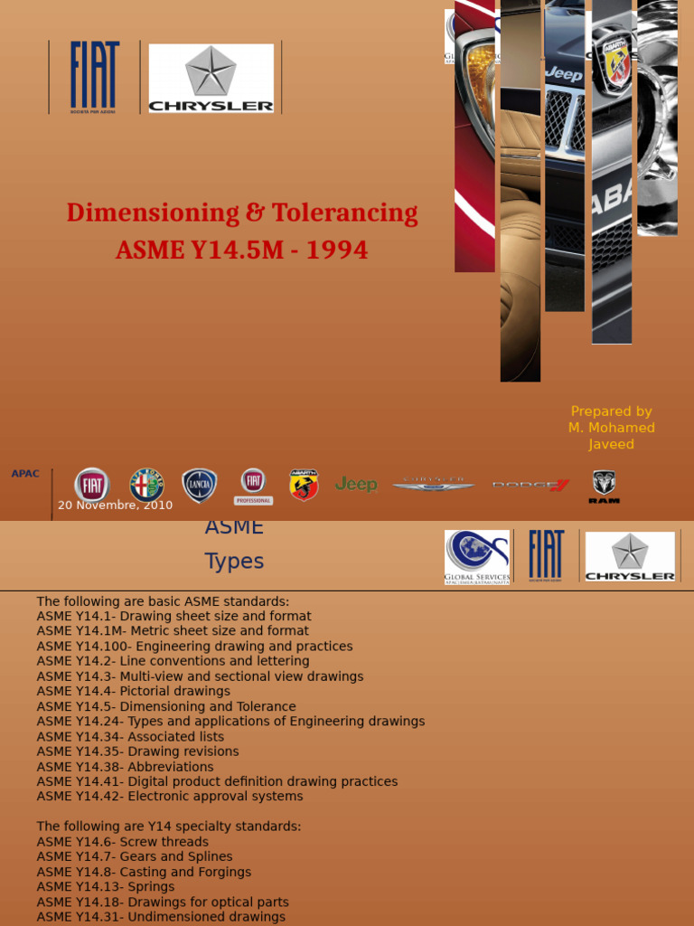 ASME GD&T Standards Overview | PDF | Engineering Tolerance