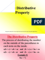 The Distributive Property: Designed by Skip Tyler, Varina High School and Nicole Kessinger, Deep Run High School