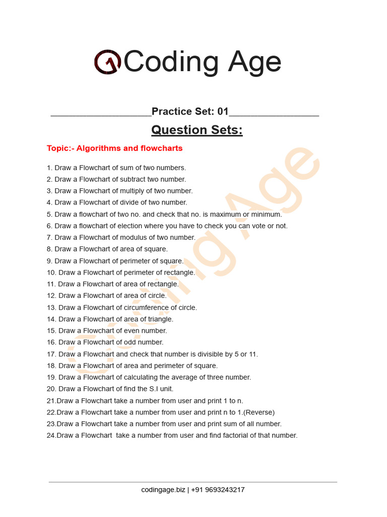 C Programming Flowcharts and Exercises | PDF | Area | Computer Programming
