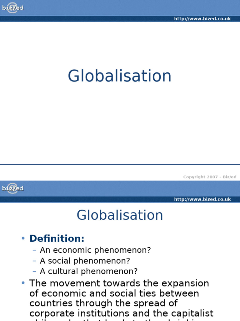 Globalisation | PDF | Globalization | Political Economy