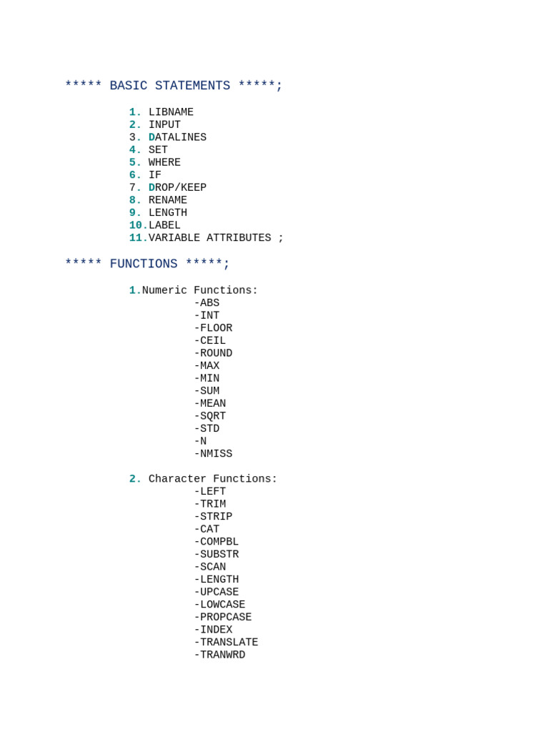 Essential SAS Programming Concepts | PDF | Sas (Software) | Computer ...