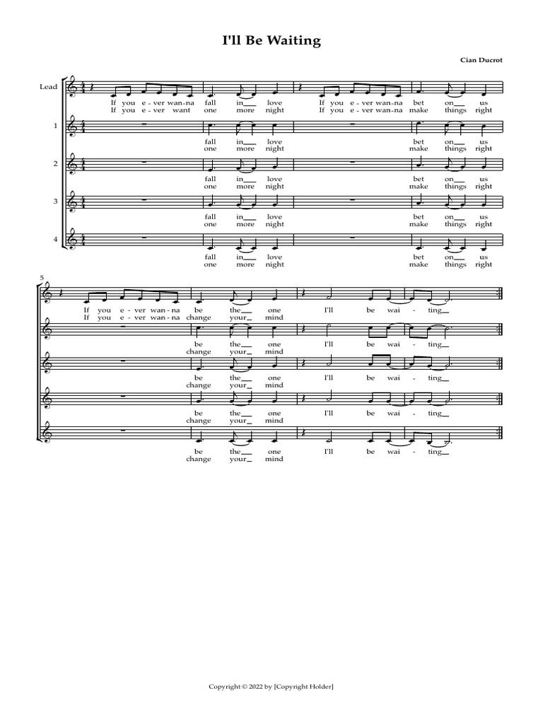Cian Ducrot Ill Be Waiting Lyrics