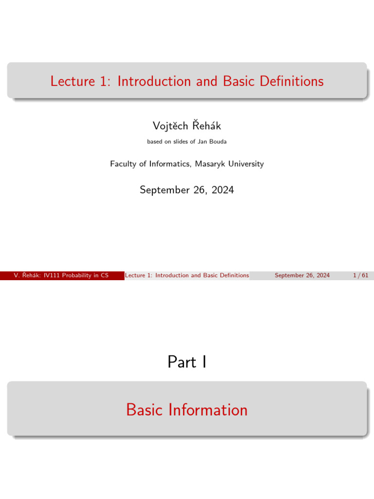 Introduction to Probability in CS | PDF | Matrix (Mathematics ...