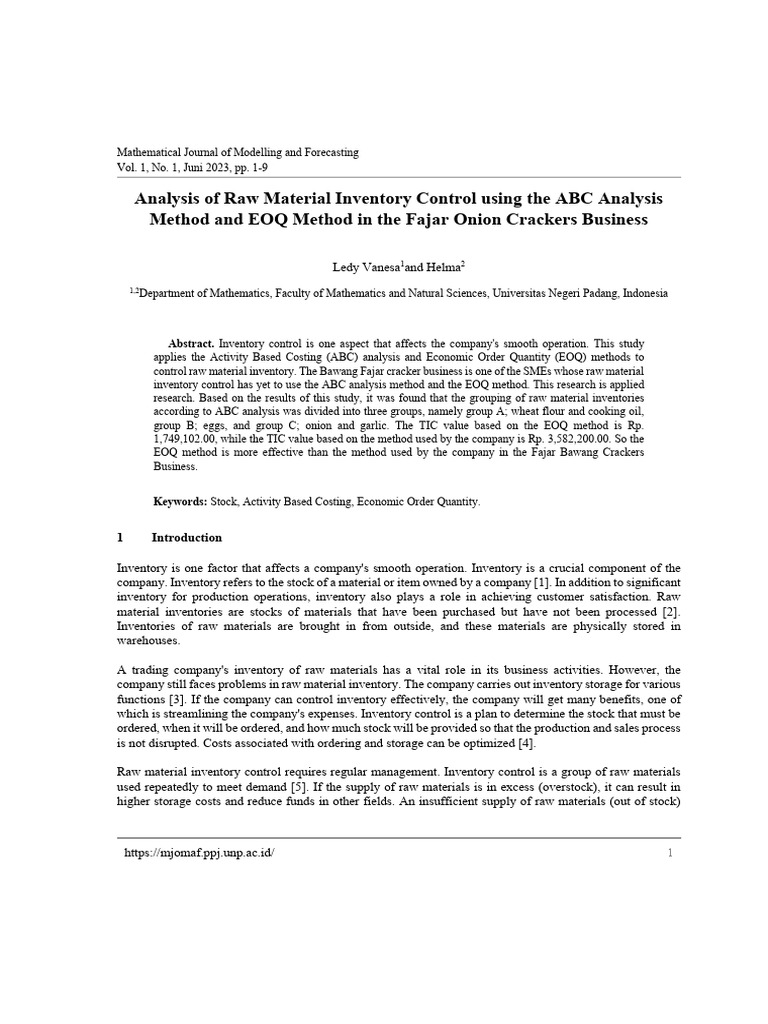 Raw Material Control in Fajar Crackers | PDF | Inventory | Business