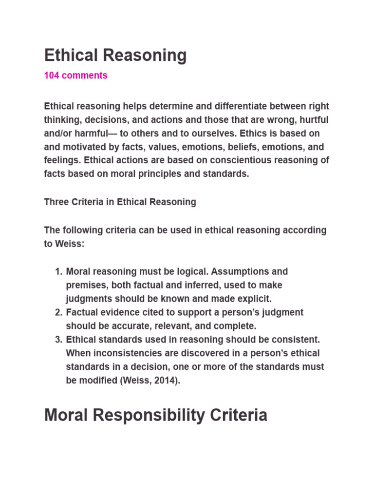 Understanding Ethical Reasoning Principles | PDF | Morality | Reason