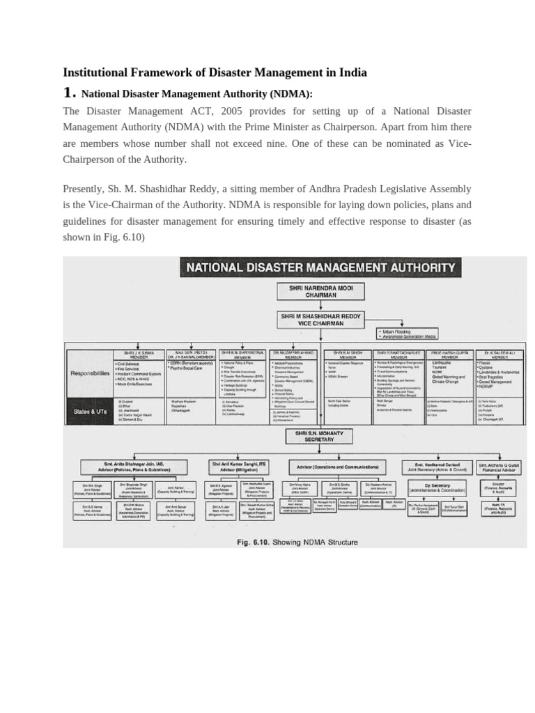 Institutional Framework for Disaster Management | PDF | Emergency ...