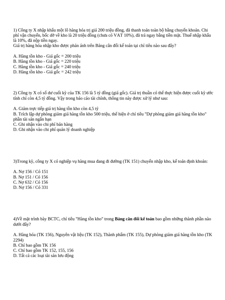 20 Câu TN KTTC Kp-p2 | PDF