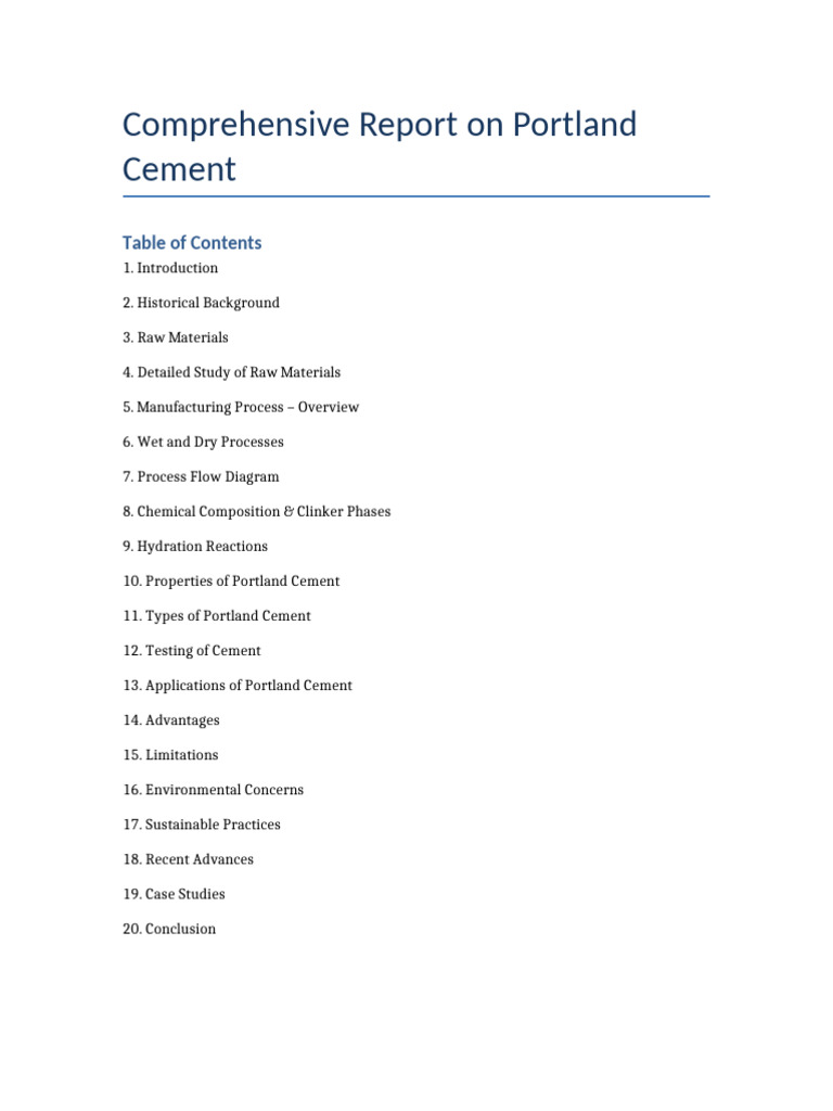 Portland Cement: Production & Applications | PDF | Cement | Materials