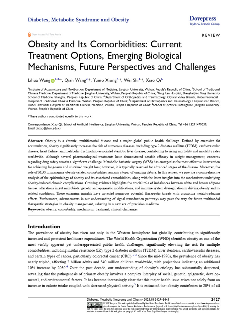 Obesity: Treatments and Comorbidities Review | PDF | Adipose Tissue ...