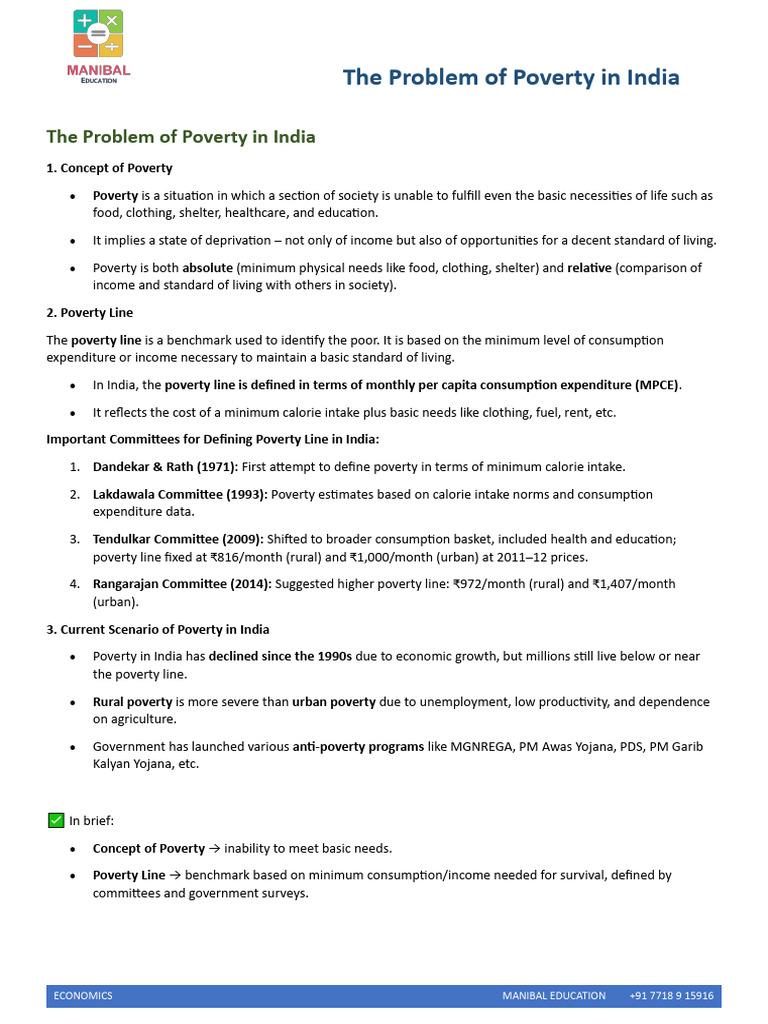 Understanding Poverty in India | PDF