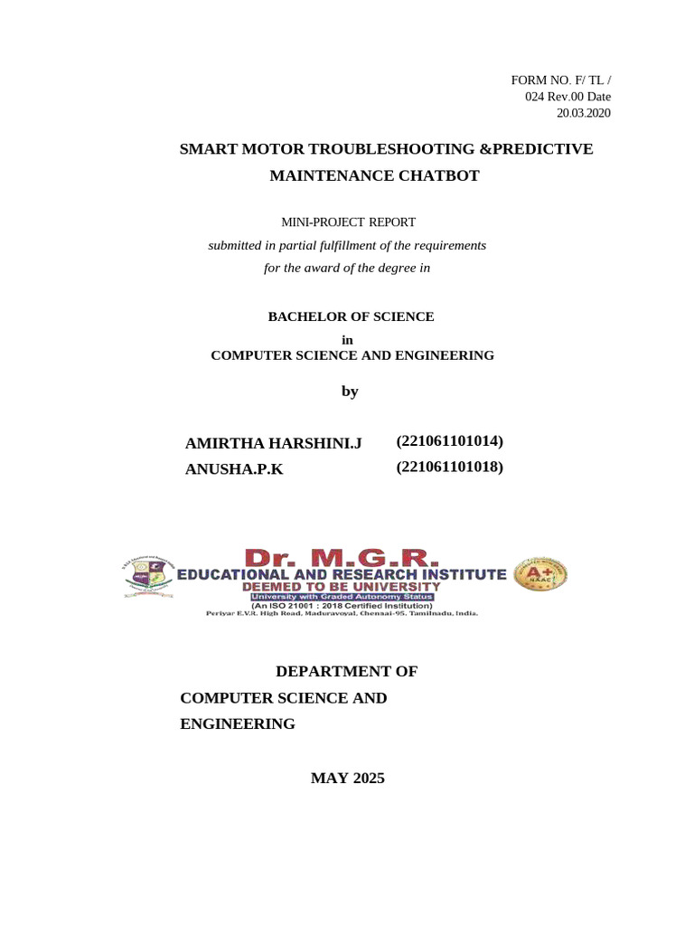 Mini Project Final 10,42,52 | PDF | Internet Of Things | Machine Learning