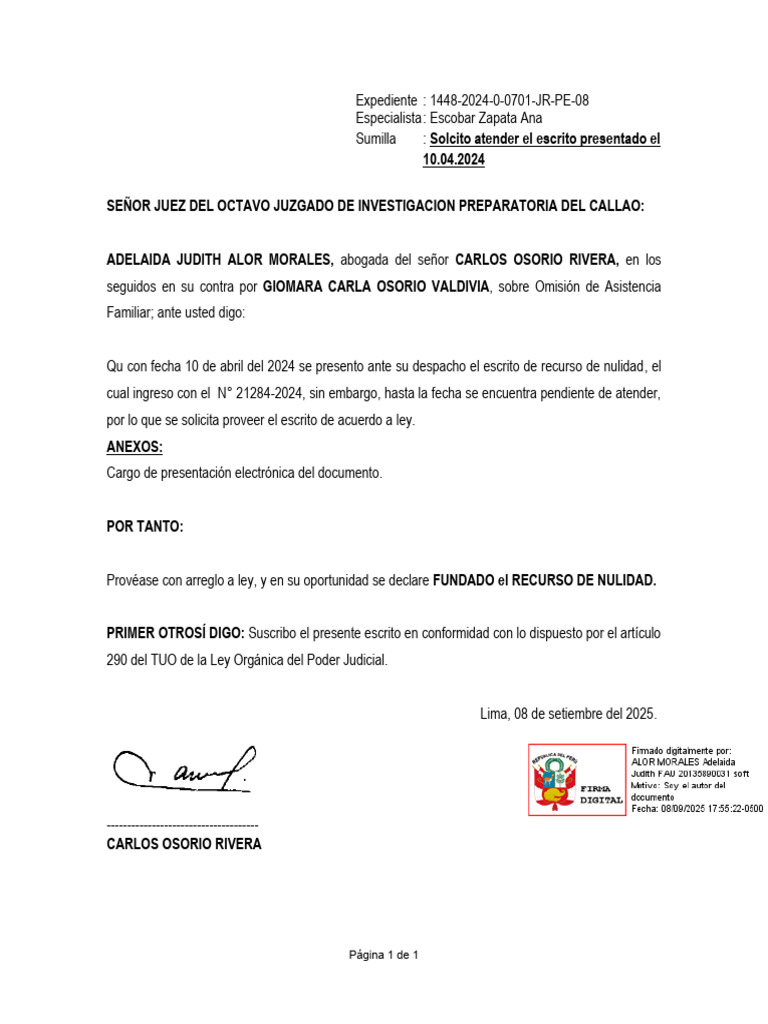 Solicito Atender Escrito #21284-2024 (R) | PDF