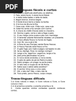 Trava-línguas para Melhorar Dicção | PDF