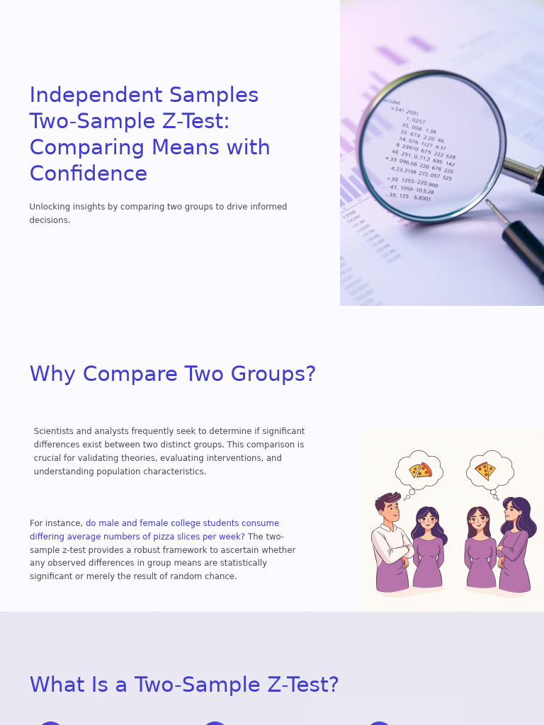Two-Sample Z-Test Explained | PDF | Hypothesis | Statistics