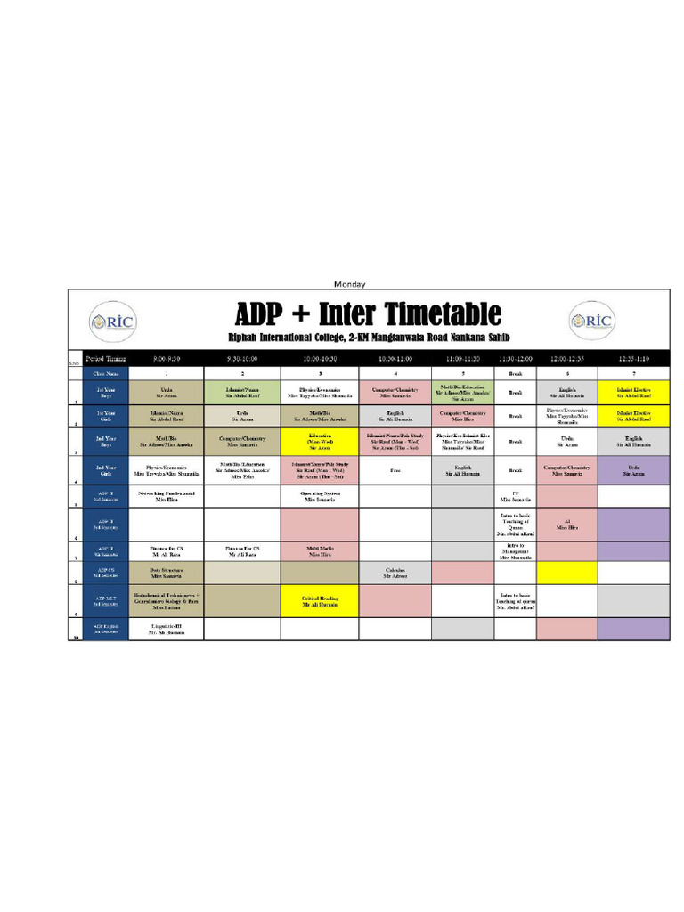 Timetable ADP+Inter - Page-0001 | PDF