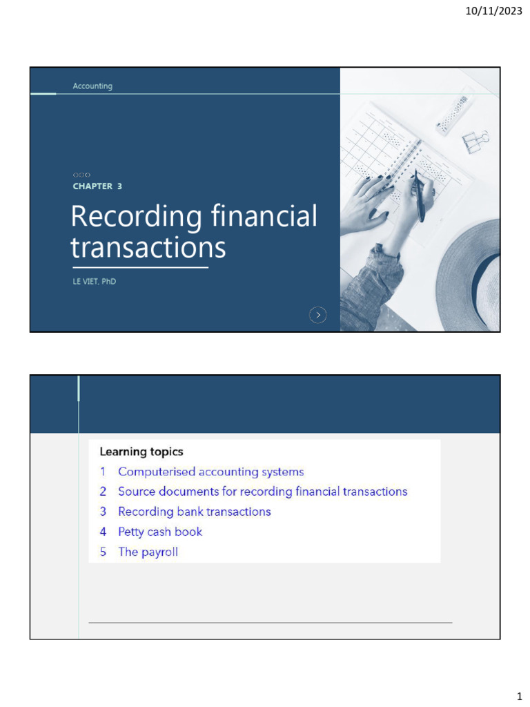S c3 Recording Financial Transactions | PDF | Payroll Tax | Debits And ...