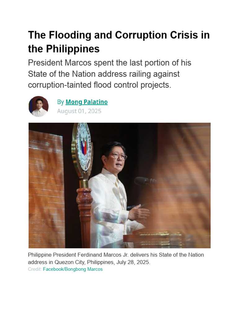 Flood Control and Corruption in the Philippines | PDF | Rodrigo Duterte ...